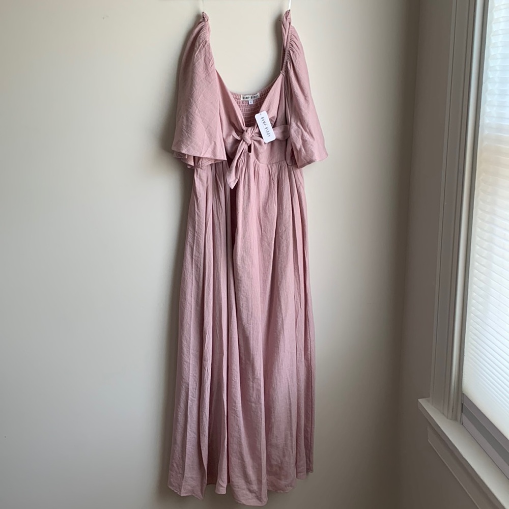 Pink Maternity Bump Buddy midi dress